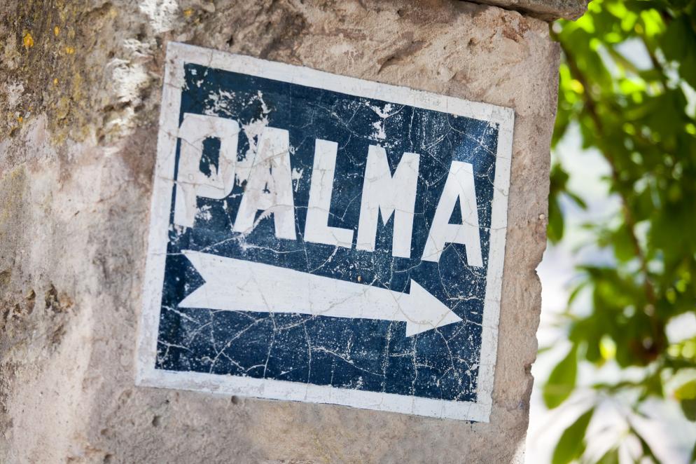 Spanien: Mallorca - Schild Palma