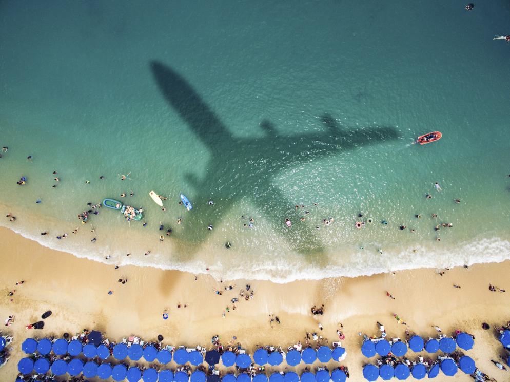 Gründe Málaga: Strand - Flugzeug