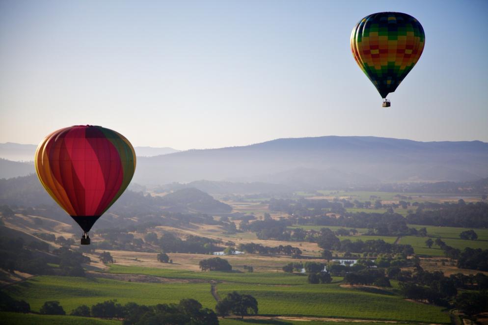 USA: Kalifornien Napa Valley Wein Ballons Zuschnitt