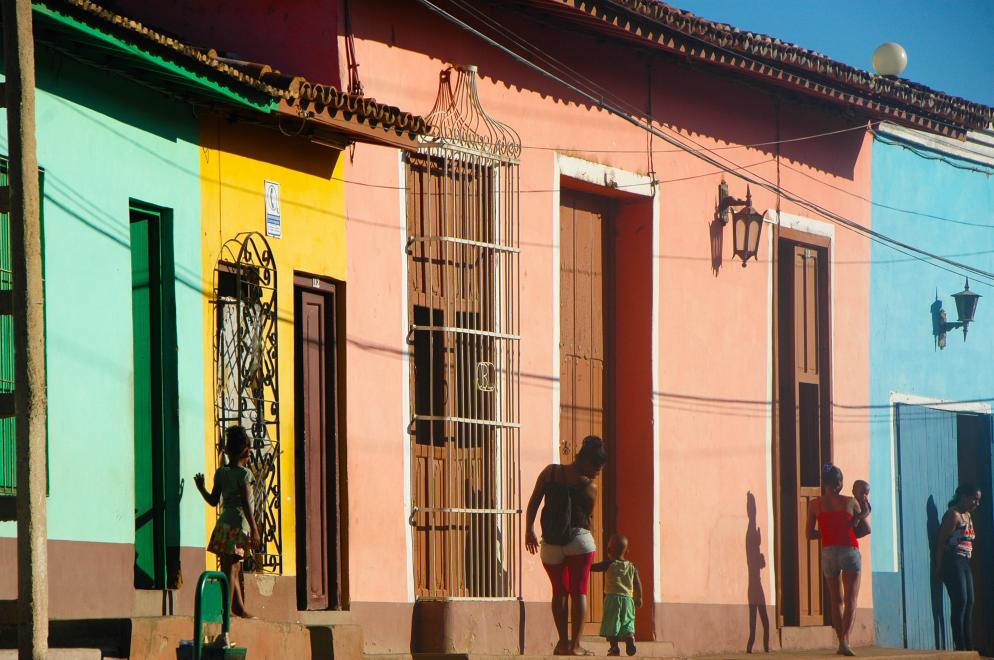 Haus, Straße, bunt Trinidad