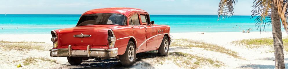 Strand, Oldtimer, Auto, Palme Kuba