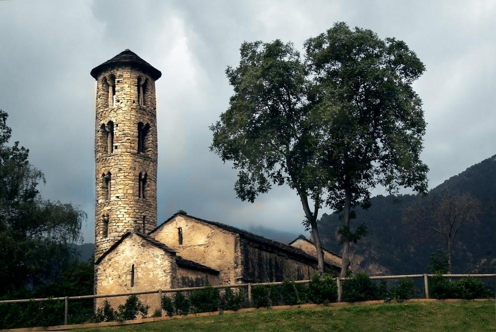 Kirche, romanische Kirche, Baum Andorra
